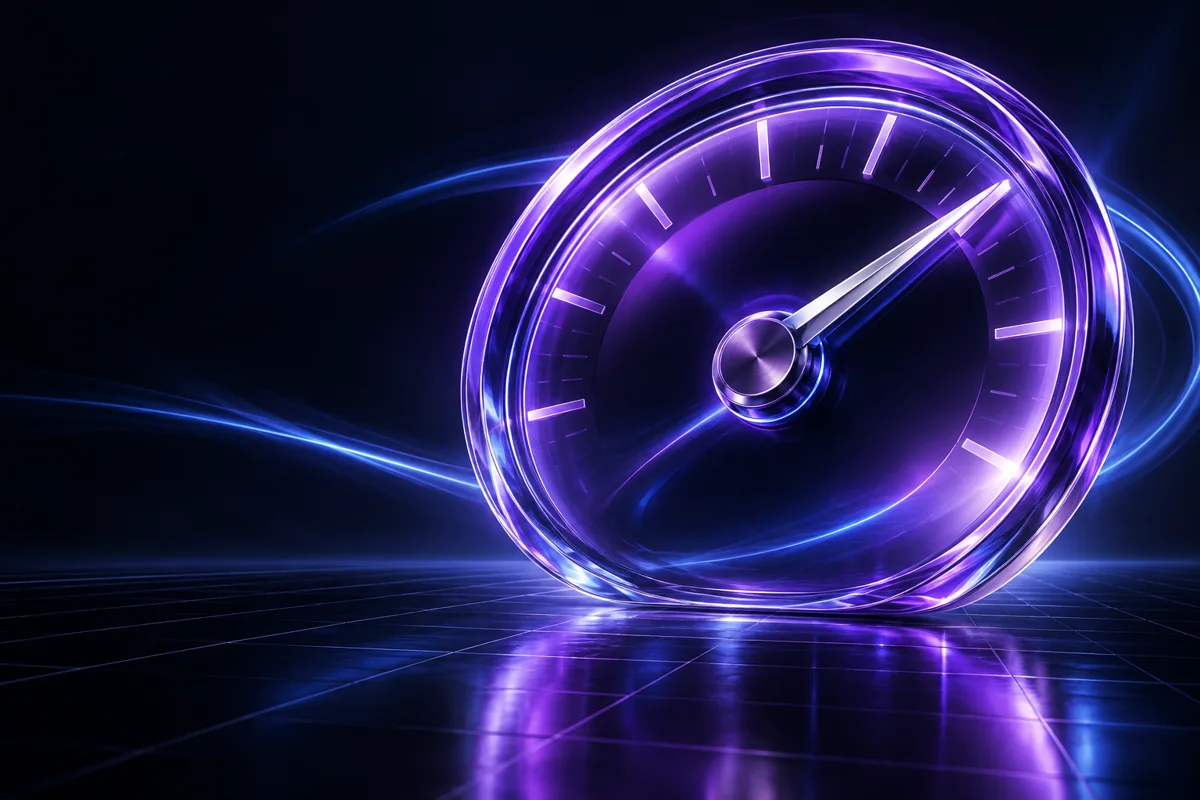 Violet performance dial illustration, matching the Midoriweb visual style